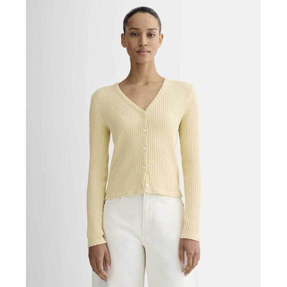 Everlane Women's Cozy Rib Cardigan in Banana Crepe, XXS, NWT
